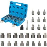 Gymax 27 PCS Screw Extractor Set Dual Headed Bolt Removal Kit Hex Head Stud in Blue
