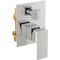 Nes Home Concealed Twin Shower Mixer Valve with Built in Diverter Chrome in Silver