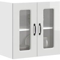 Berkfield Home Kitchen Wall Cabinet with Glass Door Kalmar High Gloss White Engineered Wood