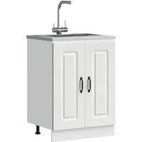 Berkfield Home Sink Base Cabinet Kalmar White 60x46x81.5 cm Engineered Wood