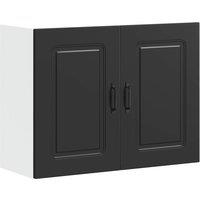 Berkfield Home Kitchen Wall Cabinet Kalmar Black Engineered Wood