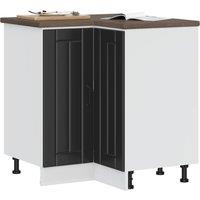 Berkfield Home Kitchen Corner Base Cabinet Lucca Black Engineered Wood