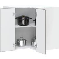 Berkfield Home Kitchen Wall Corner Cabinet "Porto" Black Engineered Wood