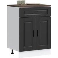 Berkfield Home Kitchen Base Cabinet Porto Black Engineered Wood