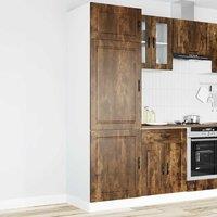 Berkfield Home Kitchen Cupboard "Porto" Smoked Oak Engineered Wood in Brown