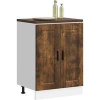 Berkfield Home Kitchen Base Cabinet Porto Smoked Oak Engineered Wood in Brown