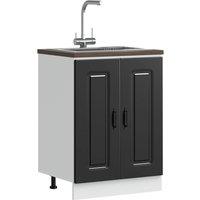 Berkfield Home Sink Base Cabinet Kalmar Black 60x46x81.5 cm Engineered Wood