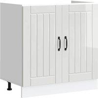 Berkfield Home Sink Base Cabinet Lucca High Gloss White Engineered Wood