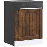 Berkfield Home Dishwasher Panel Lucca Smoked Oak Engineered Wood in Brown