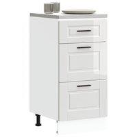 Berkfield Home Kitchen Base Cabinet Porto High Gloss White Engineered Wood