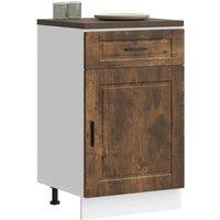 Berkfield Home Kitchen Base Cabinet Porto Smoked Oak Engineered Wood in Brown
