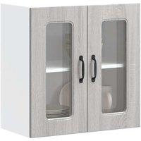 Berkfield Home Kitchen Wall Cabinet with Glass Door Kalmar Grey Sonoma Engineered Wood