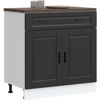 Berkfield Home Kitchen Base Cabinet Porto Black Engineered Wood