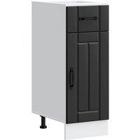 Berkfield Home Kitchen Base Cabinet Lucca Black Engineered Wood