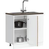 Berkfield Home Kitchen Base Cabinet Kalmar Old Wood Engineered Wood in Brown