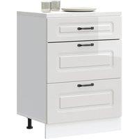 Kitchen Base Cabinet Kalmar High Gloss White Engineered Wood