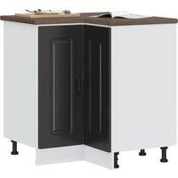 Berkfield Home Kitchen Corner Base Cabinet Kalmar Black Engineered Wood