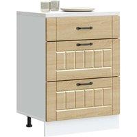 Berkfield Home Kitchen Base Cabinet Lucca Sonoma Oak Engineered Wood in Brown