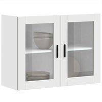 Berkfield Home Kitchen Wall Cabinet with Glass Door Porto White