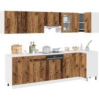 Berkfield Home 11 Piece Kitchen Cabinet Set Old Wood Engineered Wood in Brown