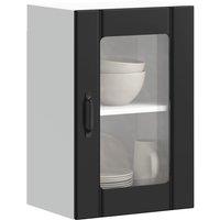 Kitchen Wall Cabinet with Glass Door Lucca Black