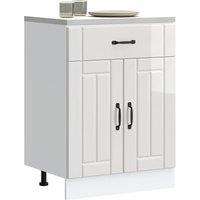 Berkfield Home Kitchen Base Cabinet Lucca High Gloss White Engineered Wood