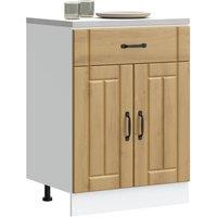 Berkfield Home Kitchen Base Cabinet Lucca Artisan Oak Engineered Wood in Brown