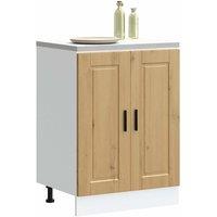 Berkfield Home Kitchen Base Cabinet Porto Artisan Oak Engineered Wood in Brown