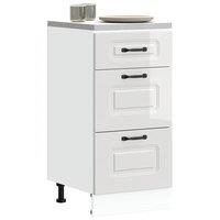 Berkfield Home Kitchen Base Cabinet Kalmar High Gloss White Engineered Wood