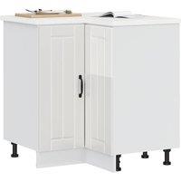Berkfield Home Kitchen Corner Base Cabinet Lucca High Gloss White Engineered Wood