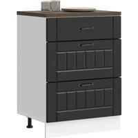 Kitchen Base Cabinet Lucca Black Engineered Wood