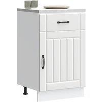 Berkfield Home Kitchen Base Cabinet Lucca White Engineered Wood