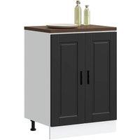 Berkfield Home Kitchen Base Cabinet Porto Black Engineered Wood