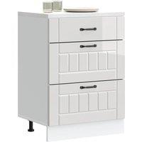 Berkfield Home Kitchen Base Cabinet Lucca High Gloss White Engineered Wood