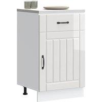 Berkfield Home Kitchen Base Cabinet Lucca High Gloss White Engineered Wood