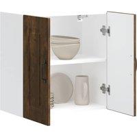 Berkfield Home Kitchen Wall Cabinet Kalmar Smoked Oak Engineered Wood in Brown