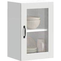 Berkfield Home Kitchen Wall Cabinet with Glass Door Porto White