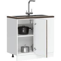 Berkfield Home Kitchen Base Cabinet Porto Smoked Oak Engineered Wood in Brown