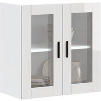 Berkfield Home Kitchen Wall Cabinet with Glass Door Porto High Gloss White