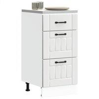 Berkfield Home Kitchen Base Cabinet Lucca White Engineered Wood