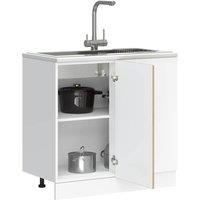Berkfield Home Sink Base Cabinet Sonoma Oak Engineered Wood in Brown