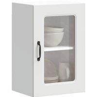 Berkfield Home Kitchen Wall Cabinet with Glass Door Kalmar White Engineered Wood