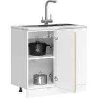 Berkfield Home Kitchen Base Cabinet Kalmar Sonoma Oak Engineered Wood in Brown
