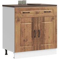 Berkfield Home Kitchen Base Cabinet Kalmar Old Wood Engineered Wood in Brown