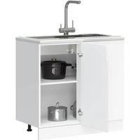 Berkfield Home Kitchen Base Cabinet Kalmar High Gloss White Engineered Wood