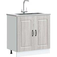 Sink Base Cabinet Kalmar Grey Sonoma 80x46x81.5 cm Engineered Wood