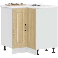 Berkfield Home Kitchen Corner Base Cabinet Kalmar Sonoma Oak Engineered Wood in Brown