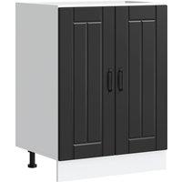 Berkfield Home Sink Base Cabinet Lucca Black Engineered Wood