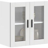 Berkfield Home Kitchen Wall Cabinet with Glass Door Porto White