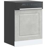 Berkfield Home Dishwasher Panel Kalmar Concrete Grey 60x1.5x67 cm Engineered Wood in Grey | Size: 60x1.5x67 cm
